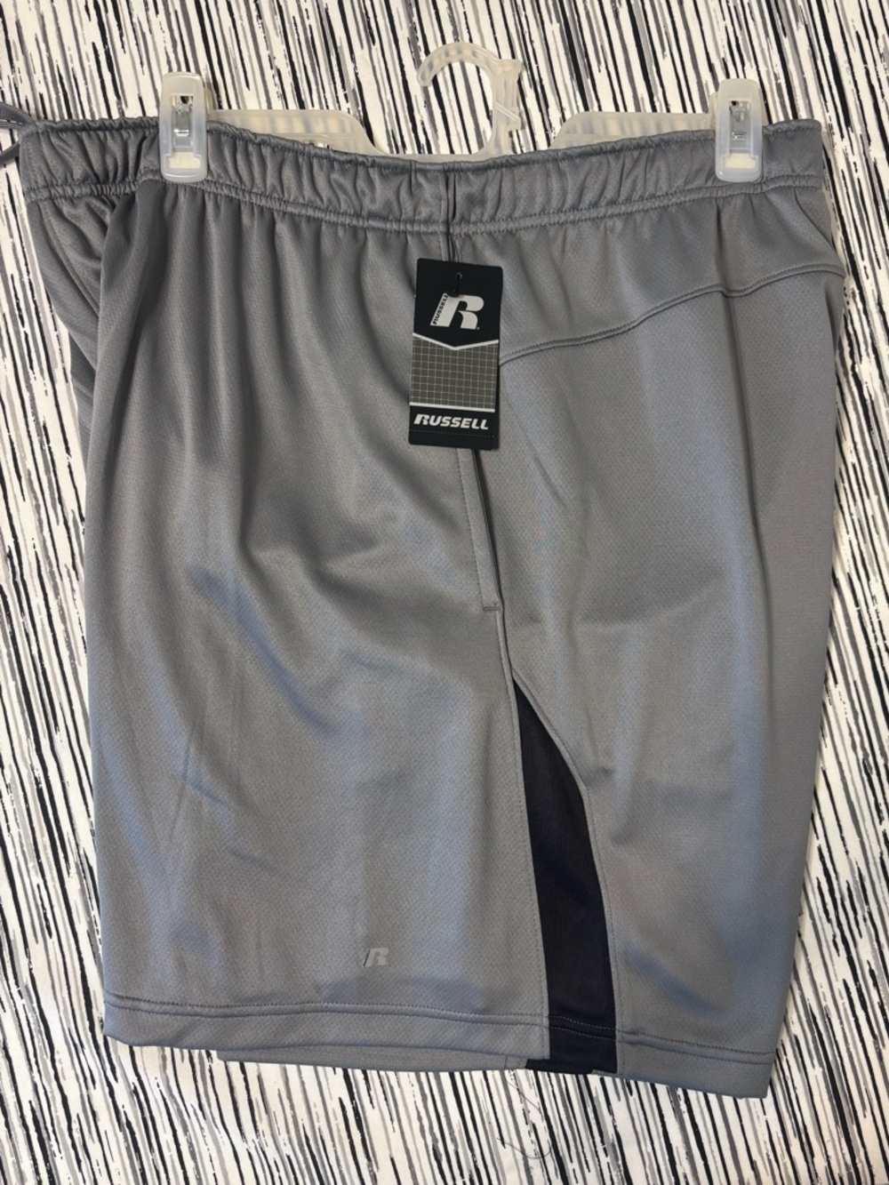 Men’s Russell Athletic Gray Men’s Athletic Shorts with Black Vent Panel